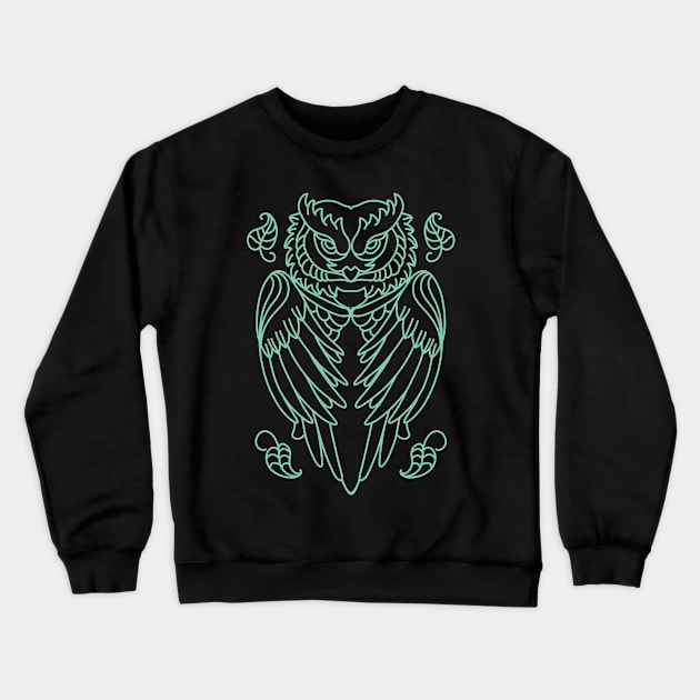 the owl Crewneck Sweatshirt by donipacoceng